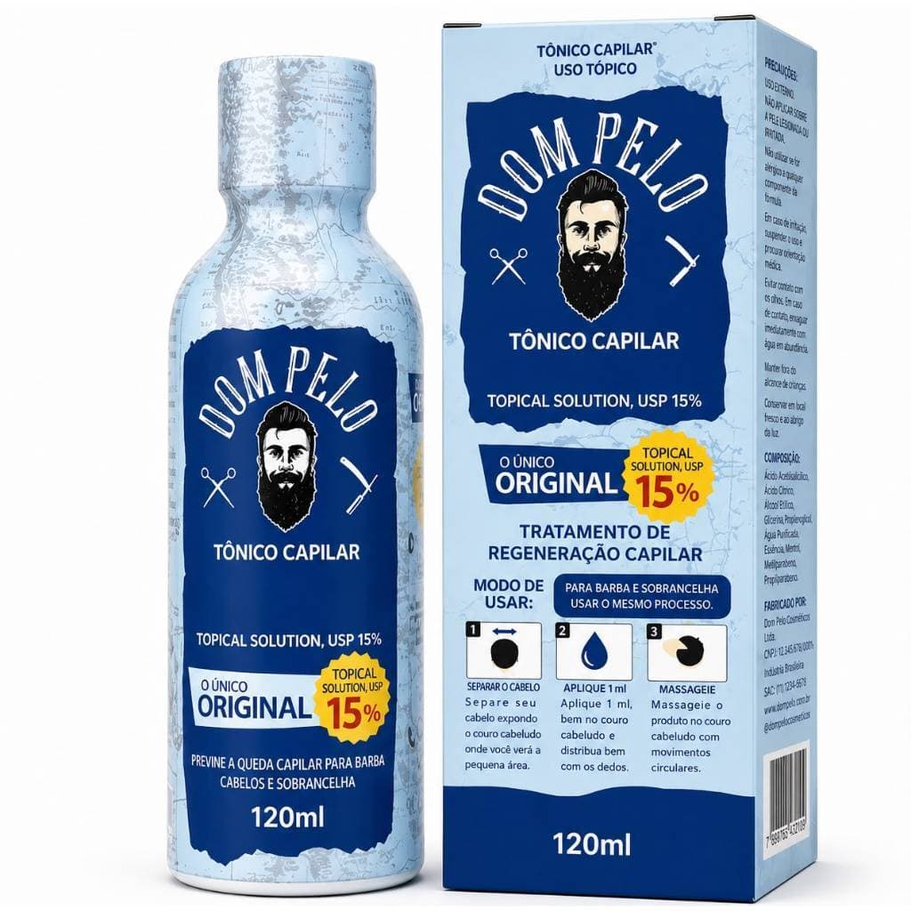Tônico Capilar 120ml - Dom Pelo Cabelo Barba Sobrancelha - envio imediato