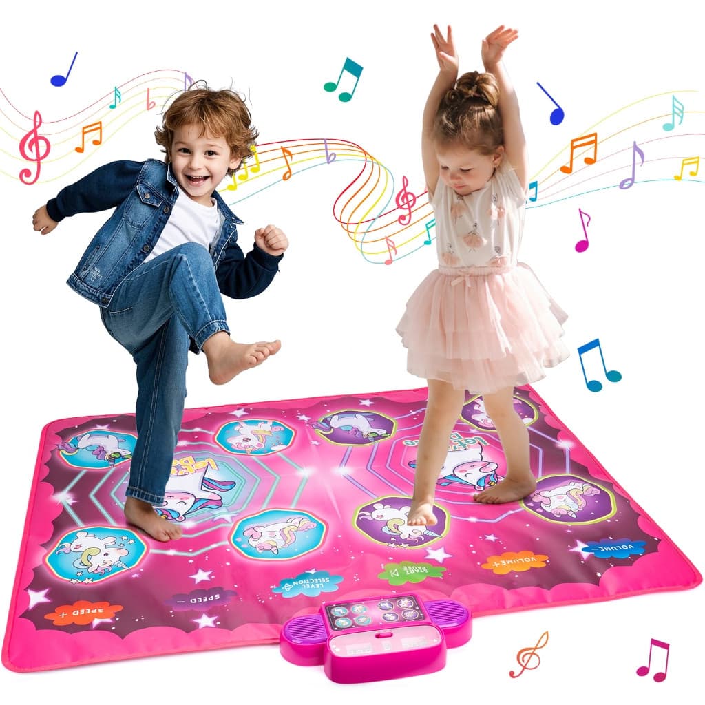 Tapetes de Dança Eletrônicos 160x80cm, Almofada com Modos para Um e Dois Jogadores, Jogo de Desafio Musical P 8863 8863