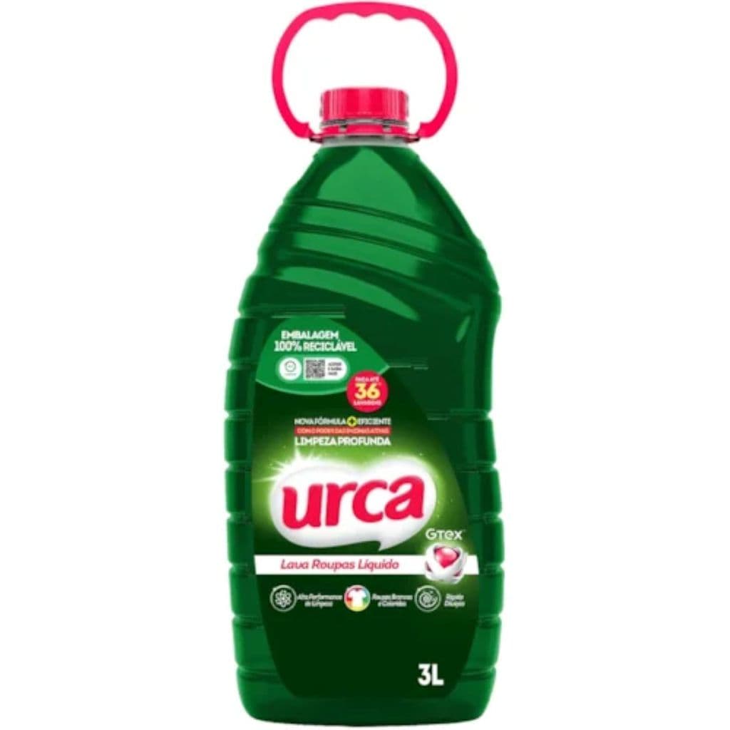 Sabão Líquido Lava Roupas Limpeza Profunda Verde Urca 3L