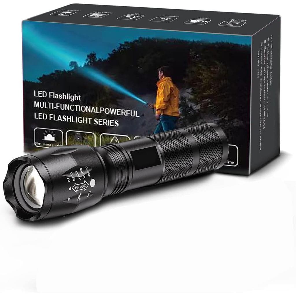 1 Pacote de Lanternas, Grau Militar, 5 Modos, 3000 Lúmens de Alta Potência, Lanterna LED à Prova d'Água para Camping, Ci