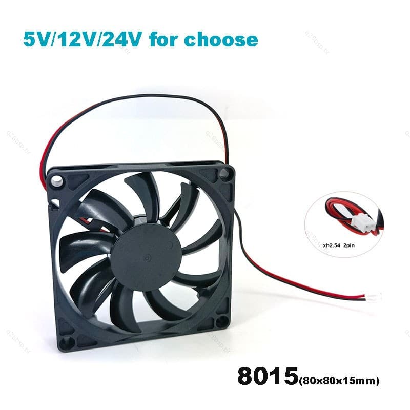 DC 5V 12V 24V 8015 Ventilador 80x80x15mm 2pin xh2.54 Manga Do De Refrigeração Roteador Chassi Fonte De Alimentação Para