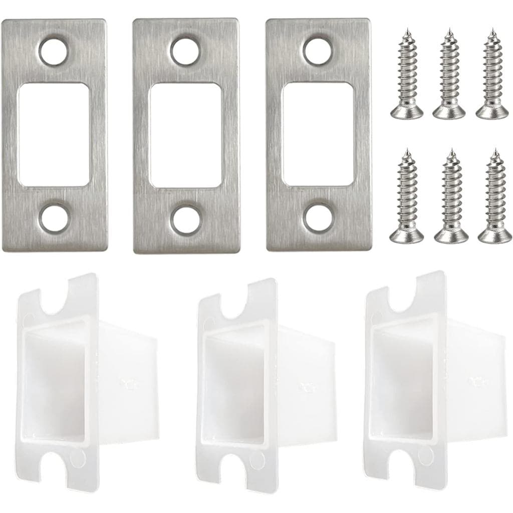 Placa de Fixação para Fechadura de Aço Inoxidável, Quadrada com Cantos Arredondados, 1" x 2-1/4" com caixa de proteção c