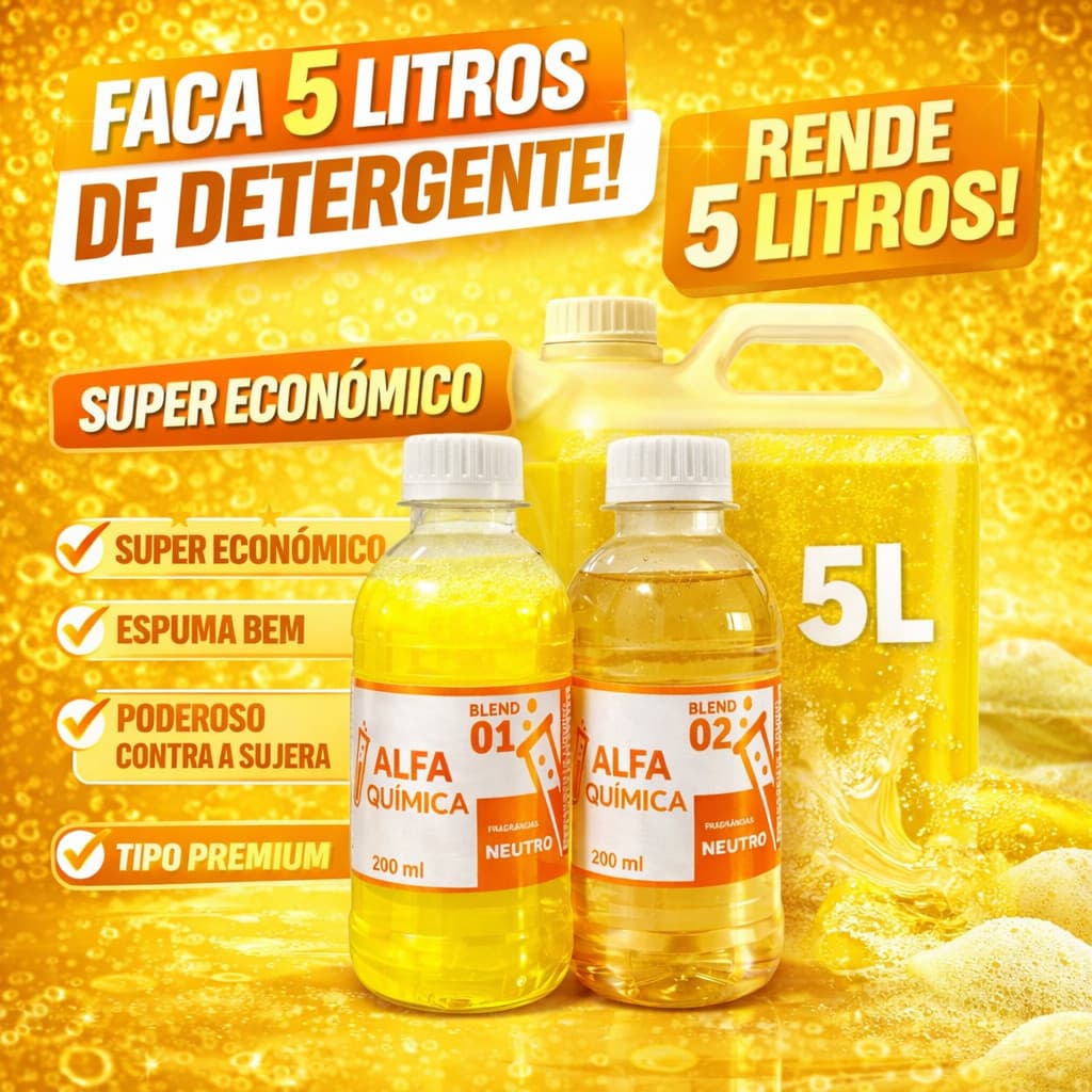 Detergente Lava Louça Rende 5 Litros Neutro