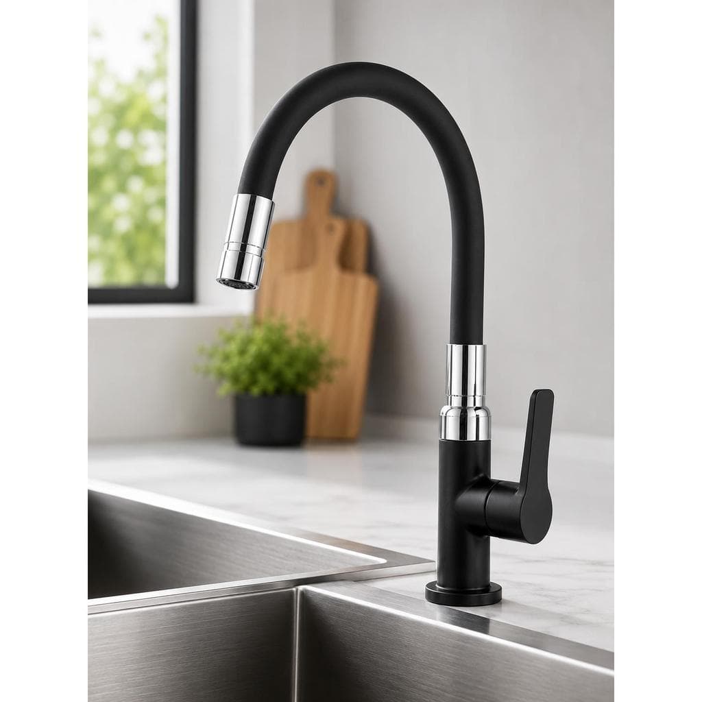 Torneira Gourmet Cozinha Flexível 360° em Aço Inox – Misturador com Bica Móvel e Alta Durabilidade