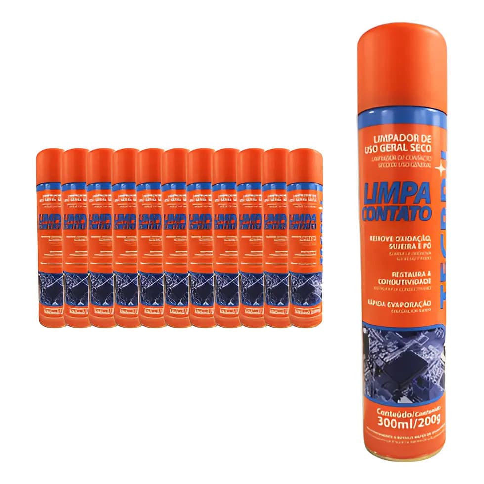 Kit 12 Limpa Contato Elétrico Spray 300ml Tecbril