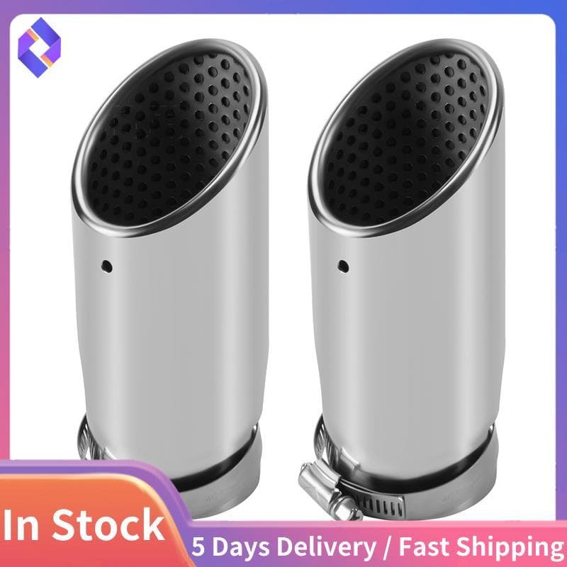 2 Pçs Para C180 Silenciador De Escape Do Carro Ponta Tubo Aço Inoxidável Cromo Modificado Traseiro Cauda Garganta Forro