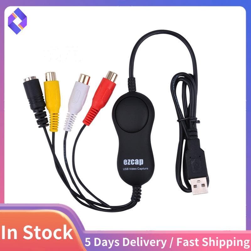 158 USB 2.0 Placa De Captura De Áudio E Vídeo AV S-Video Gravação De Analógica Para Player V8 Hi8 Filmadora Câmera Win/I