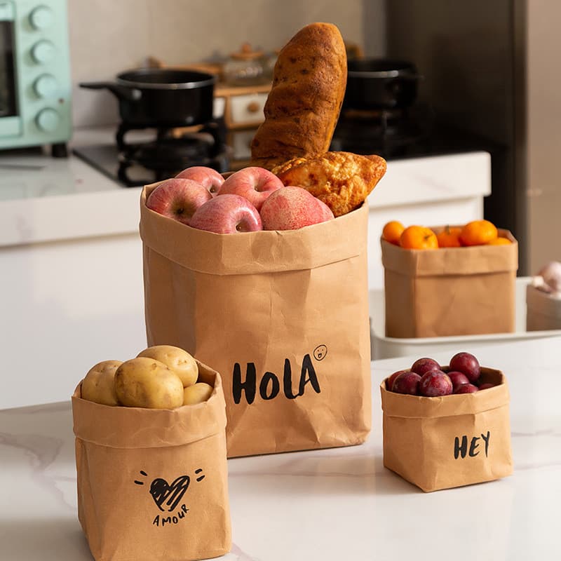 Saco de armazenamento de papel Kraft multiuso, geladeira de grande capacidade, cozinha, vaso de flores à prova d'água es