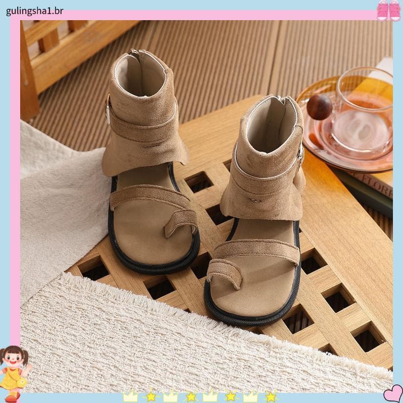 Retro Set-Toe sandálias romanas 2026 verão novo estilo versão coreana meninas sandálias de alta qualidade botas de pilha