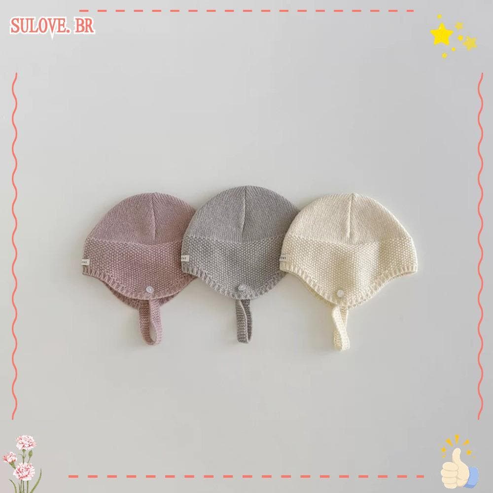 Gorro De Malha SULOVEDU , Chapéu Pulôver Com Design De Cor Sólida Textura De Lã De Tecido Macio E Quente Estilo