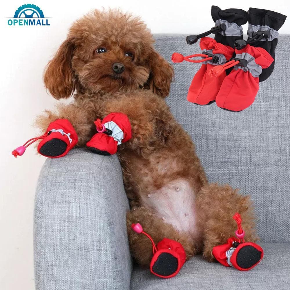 OPENMALL 4 Pçs À Prova Dwaterproof Água Anti Deslizamento Sapatos Para Cães De Estimação Chuva Botas De Neve Ao Ar Livre