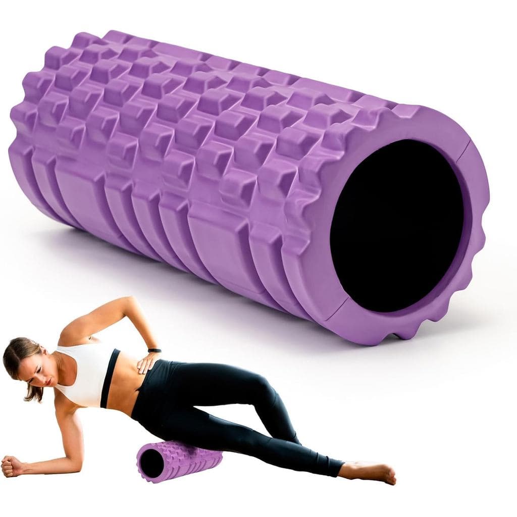 Rolo de Espuma Krightlink para Massagem Muscular, Rolo de Exercício de Alta Densidade Patenteado de 13" para Liberação d
