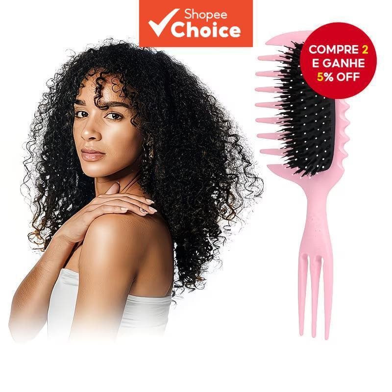 Escova De Cabelo Encaracolado 1 Peça , Modelador De Cachos Desembaraçador Minimiza Ferramenta De Estilo Úmido E Seco