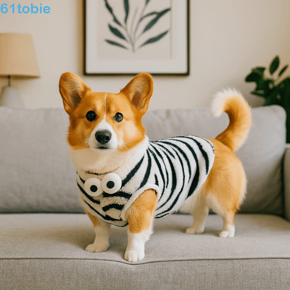 Colete listrado para gato TOBIE, suéter de inverno quente e à prova de vento para animais de estimação, casaco confortáv