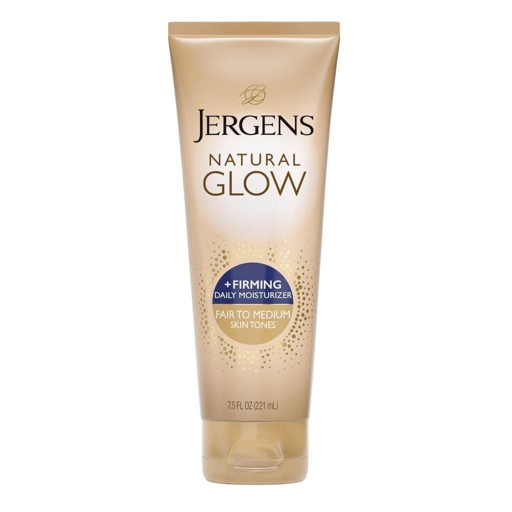 Loção Corporal Autobronzeadora Jergens Natural Glow +Firming, para Tons de Pele Claros a Médios, Hidratante Autobronzead