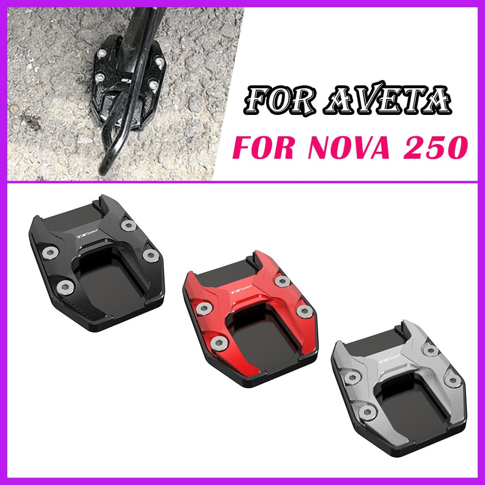 Para Aveta NOVA 250 NOVA250 Acessórios Da Motocicleta Kickstand Pé Suporte Lateral Extensão Almofada Ampliador Pedal Amp