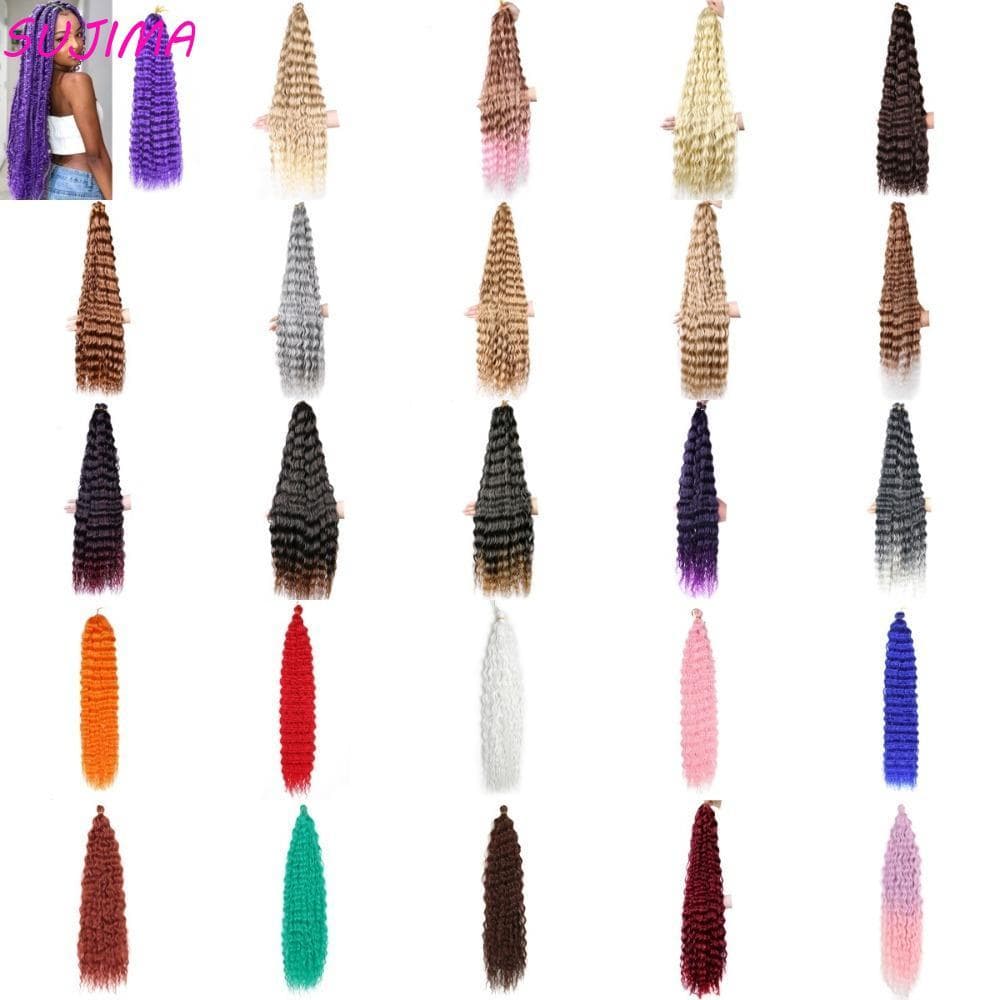 Cabelo De Crochê Sintético , Ombre Afro Cachos Torção Profunda , Extensões Longas De Trança
