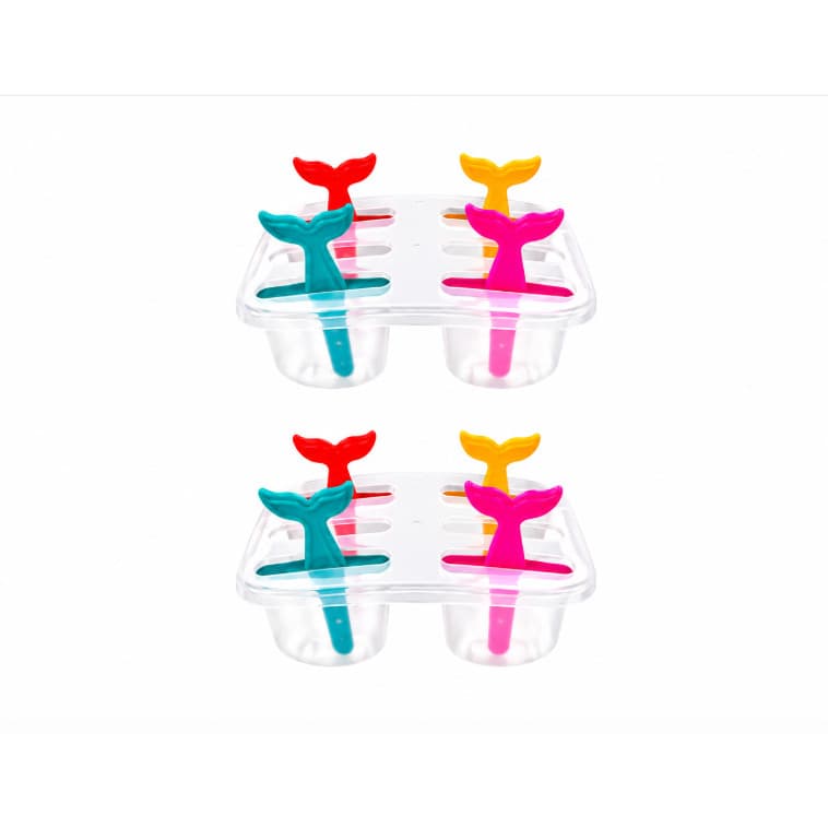 Moldes Silicone Picolé Sereia Baleia 8 Peças Reutilizáveis S