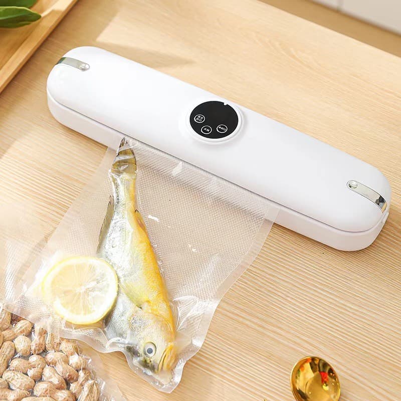 Máquina Seladora Embalagem A Vácuo Portátil Alimentos Bivolt Elétrica Embala Conservação com 10 Saco