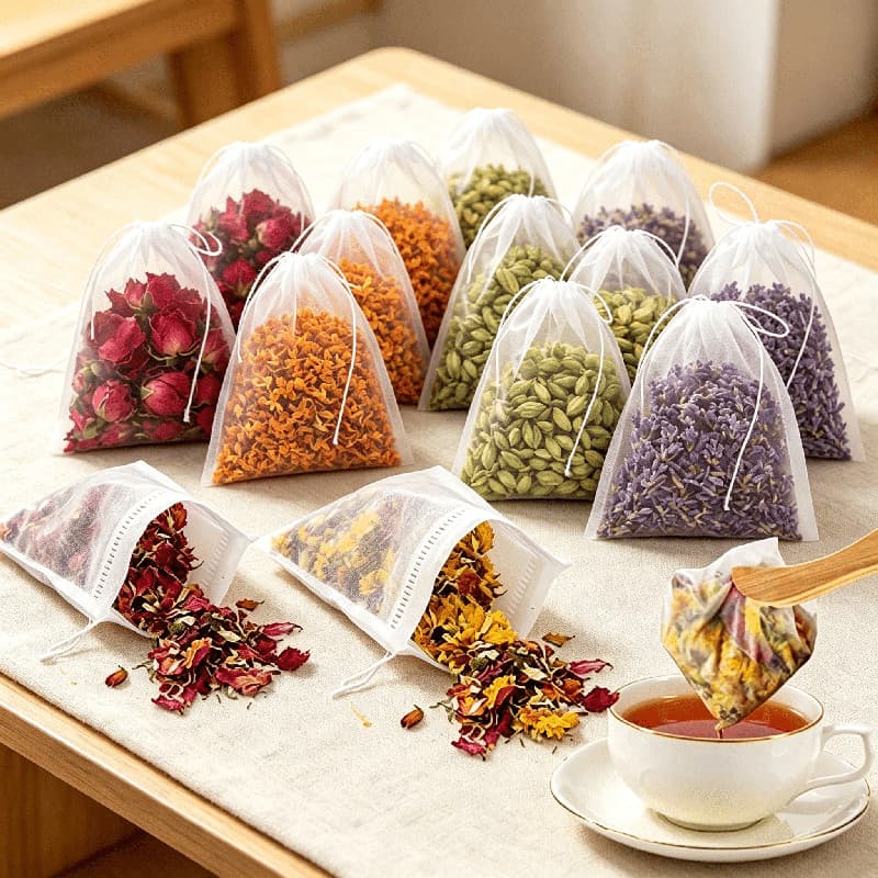 100 Unidades Sacos de Chá Descartáveis para Chá e Temperos | Ideal para Amantes de Chá e Cozinha Doméstica
