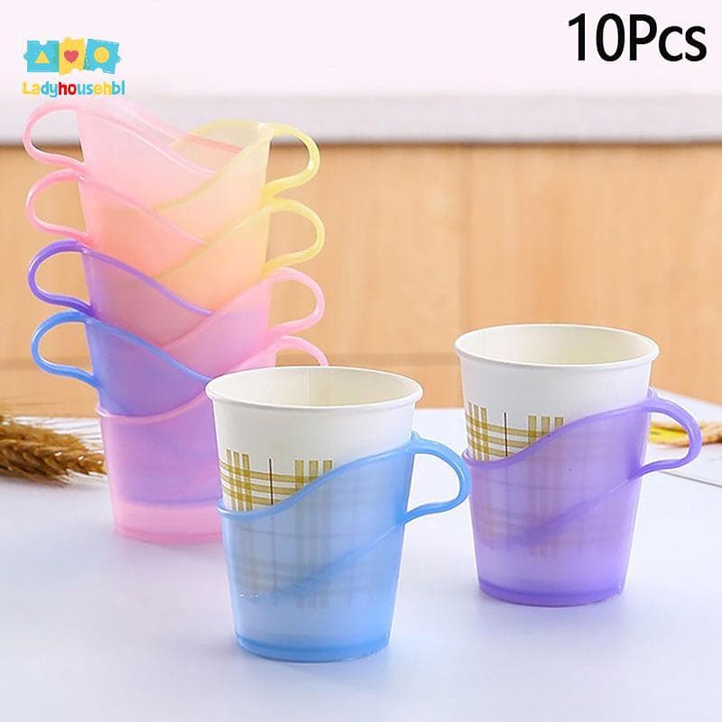 LAHG > Conjunto De Suporte De Copo De Papel Descartável Com 10 Peças , Ondulado De Plástico Thiened , Isolamento Térmico