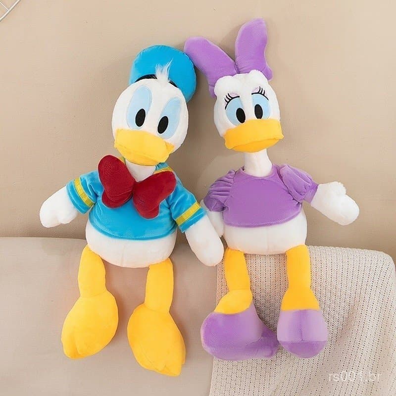 Pato de pelúcia de 35 cm, novo, fofo, estilo boutique, para casal, boneco de desenho animado do Pato Donald e da Margari