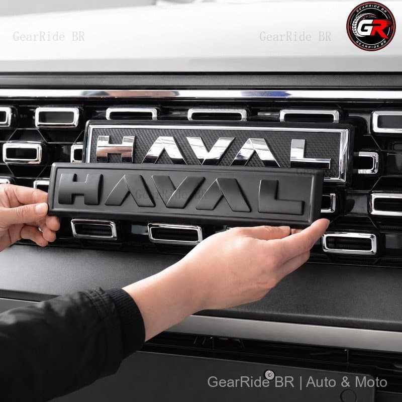 Adesivos de Logo em Fibra de Carbono para Decoração Frontal e Traseira do Carro HAVAL H6, Decalques Decorativos Warrior