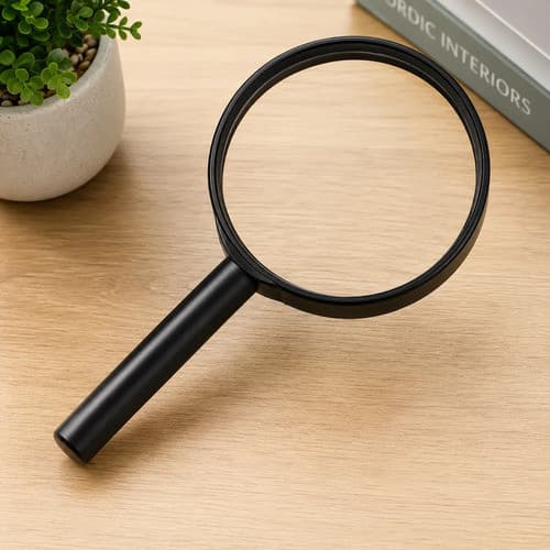 Lupa de Mão 100mm com Lente de Aumento para Leitura Livros Documentos Trabalhos Manuais e Pequenos Detalhes
