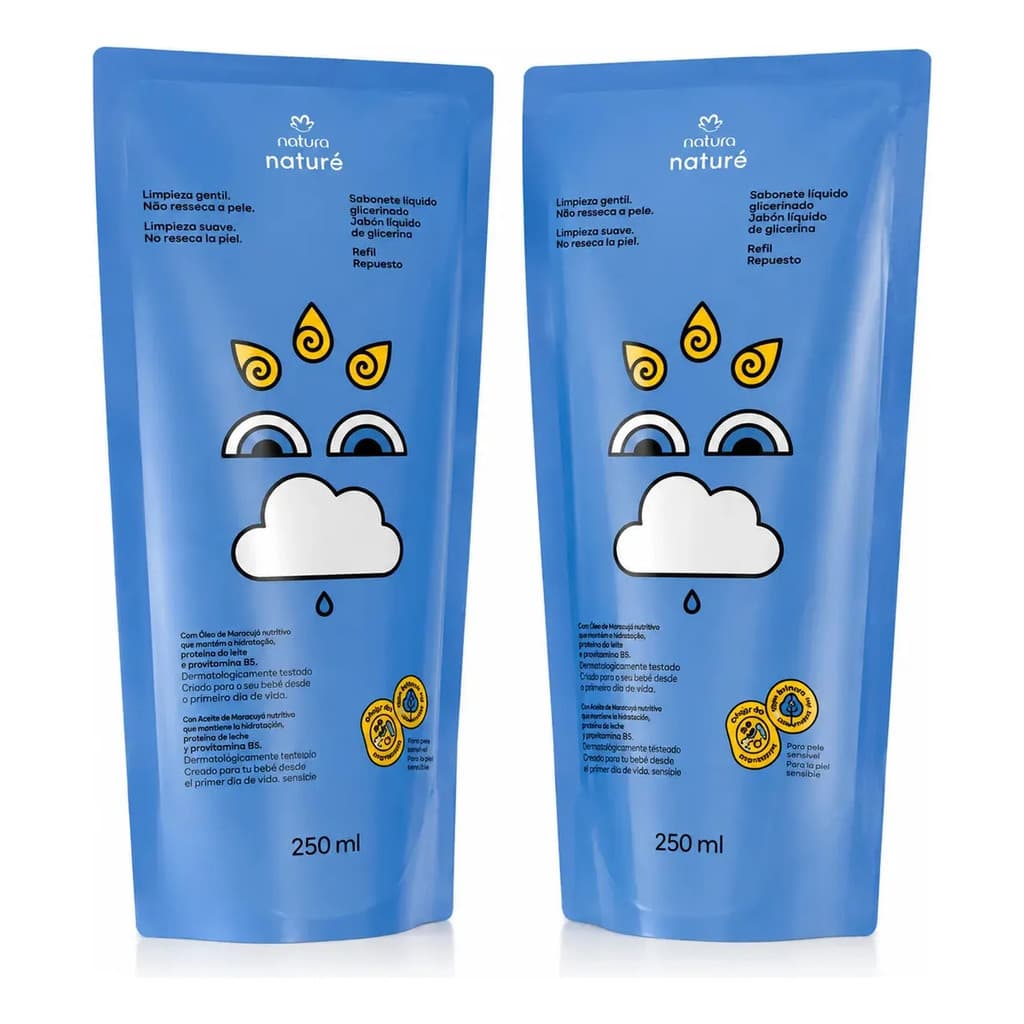 Kit 2 Sabonete Liquido Glicerinado Natura Naturé Refil 500ml