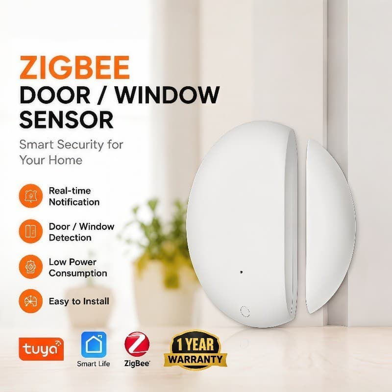 Tuya ZigBee Sensor De Contato De Janela De Porta Oval Detector De Alarme De Segurança Em Casa Inteligente Alerta De Pres