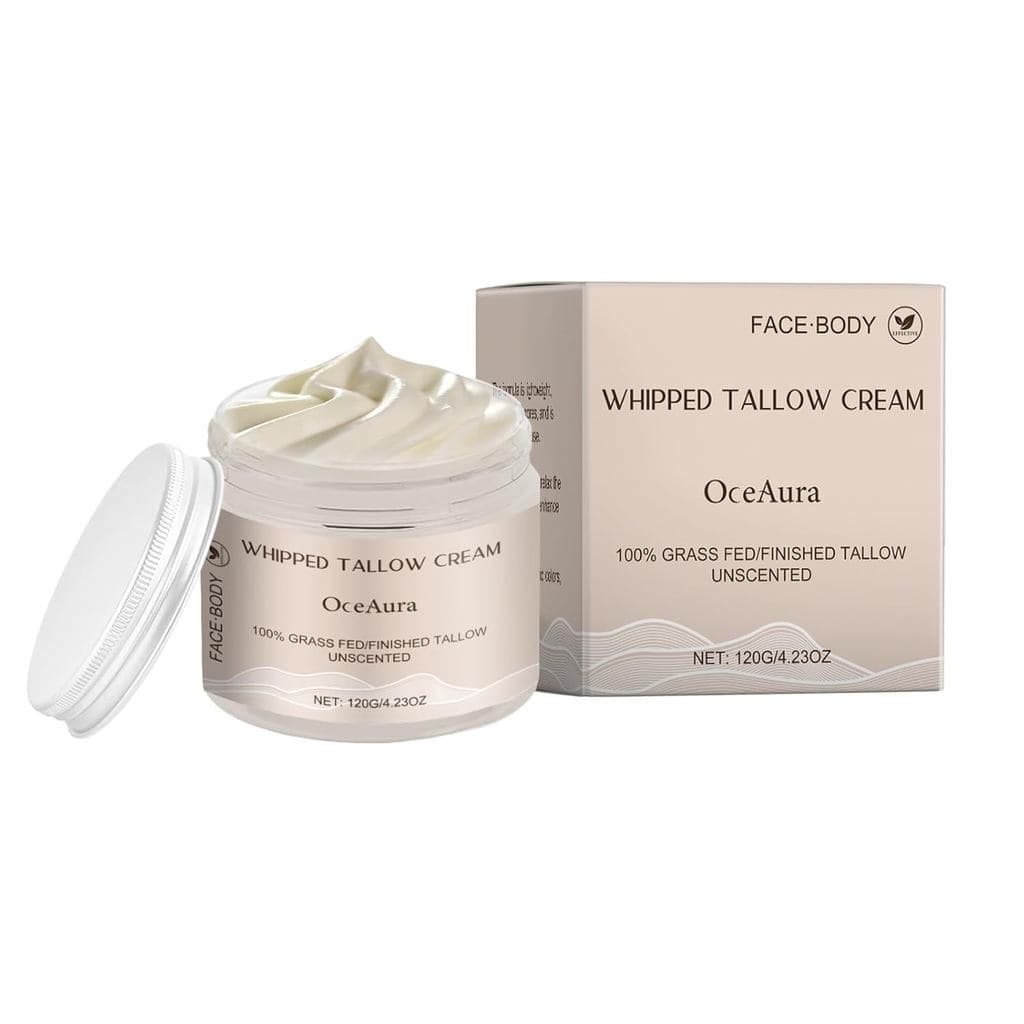 Bálsamo de Sebo de Boi Batido e Mel, Creme Facial de Animais Alimentados a Pasto, Hidratante Facial de Sebo, Hidrata e N
