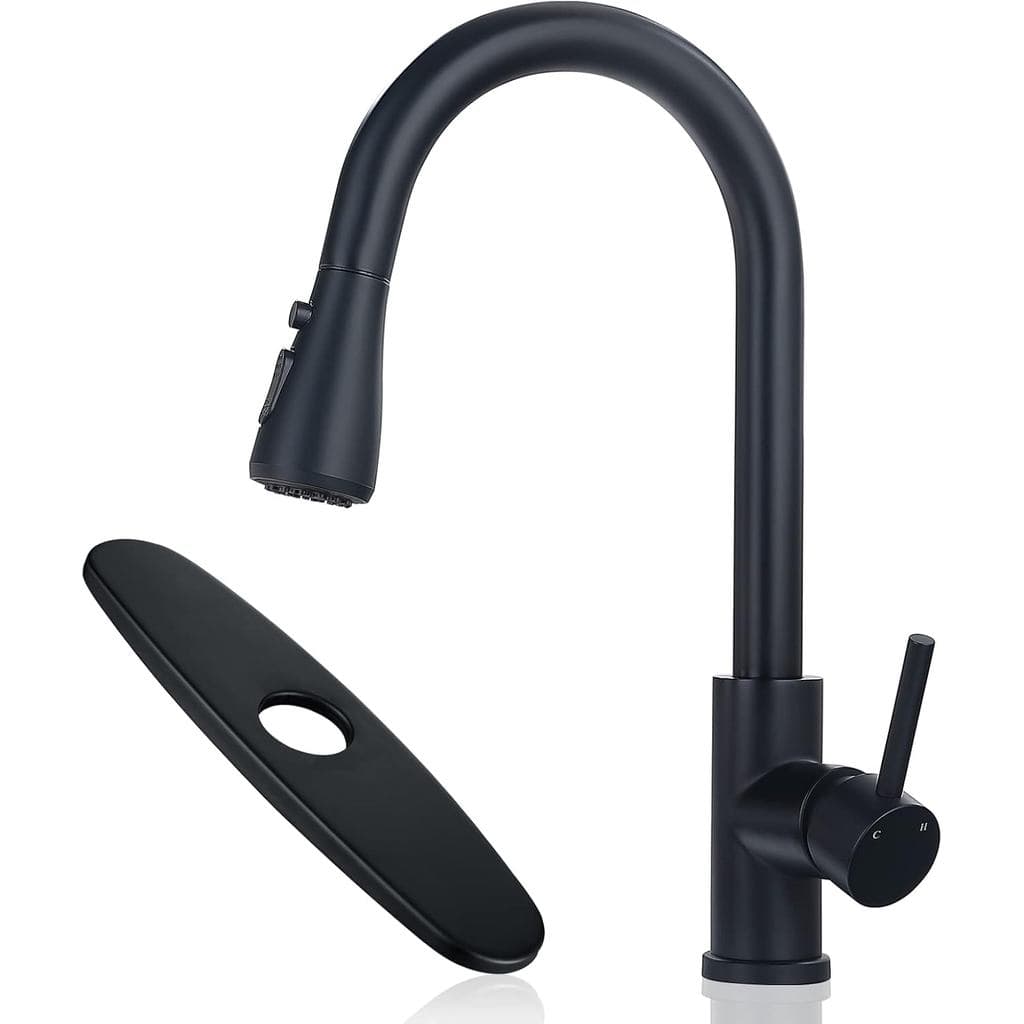 Torneira de Cozinha Preta com Pulverizador Retrátil, Torneira de Pia de Cozinha com Pulverizador Retrátil Resistente a I