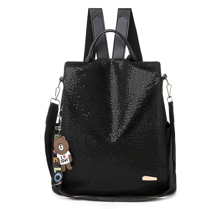 Mochila de lantejoulas feminina novo estilo influenciador Anti-roubo mochila feminina versão coreana Oxford pano mochila