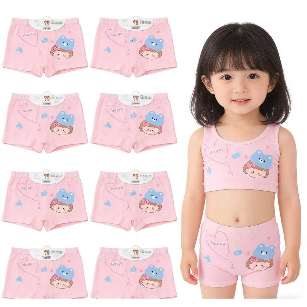 Kit até 6 Calcinhas Shortinho Infantil Estampada Box 0 a 12 Anos Algodão Confortável Meninas Crianças Frio Escolar