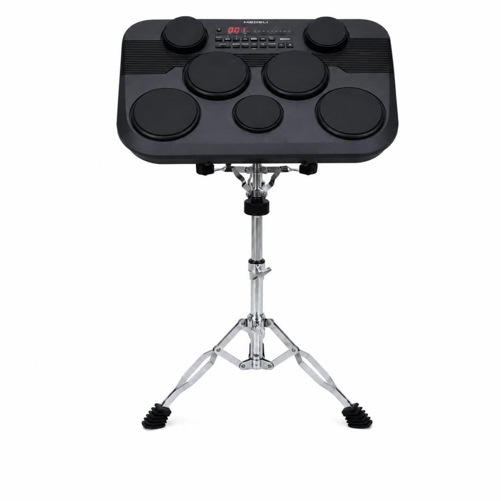 Bateria Eletrônica Portátil Mesa Medeli DD221 Portable Series 7 Pads de Borracha 273 Sons USB-C MIDI + Pedais e Estante