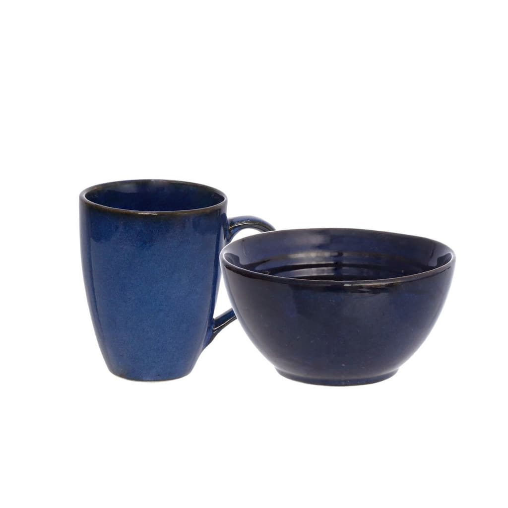 Kit Bowl e Caneca de Ceramica Maeve Azul - Hauskraft