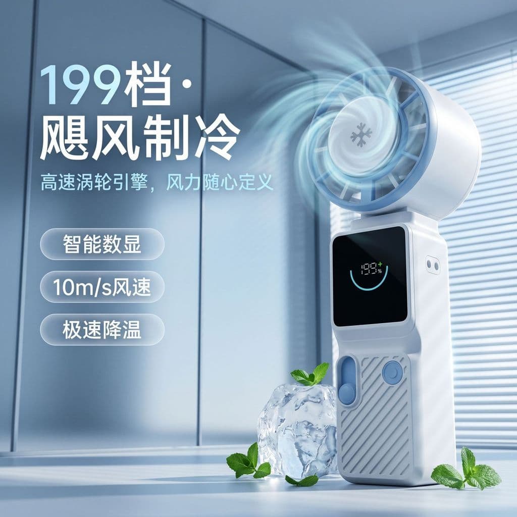 [Novo produto] Refrigeração Ar condicionado pequeno] Ventilador portátil portátil Bateria de longa duração Carregamento