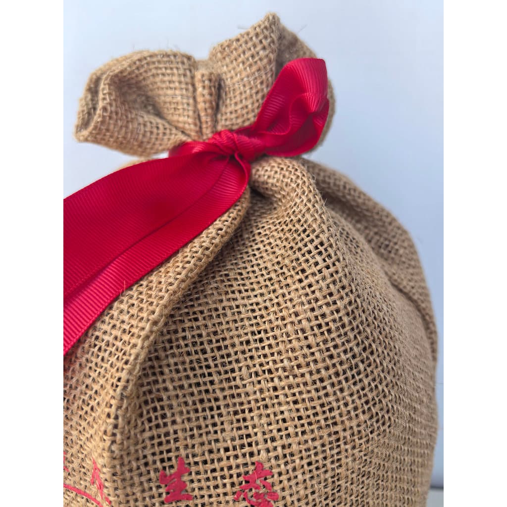 Saco de embalagem de nozes com data vermelha de juta Natural Saco de presente de frutas secas 2kg Saco de embalagem de d
