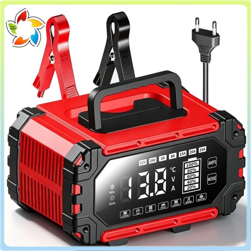 Para Carros , Barcos , Motocicletas Tensão 12V/24V 25A/15A Carregador De Bateria Portátil Plugue Ue
