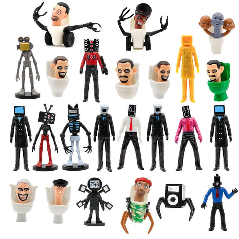 5 Estilos 3cm-5.5cm SWAT Skibidi Banheiro Homem Figuras Anime Boneca Brinquedos TvMan Titã Cameraman Alto-Falante Tijolo