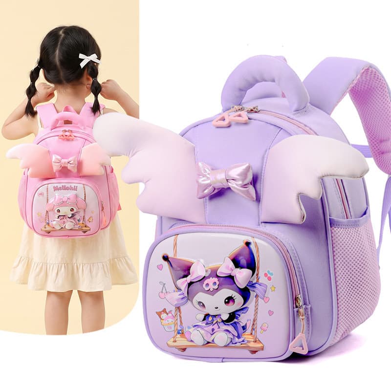Mochila Infantil de Desenho Animado Fofa, Novo Modelo para Meninas, Mochila Kuromi, Mochila Escolar My Melody para Jardi