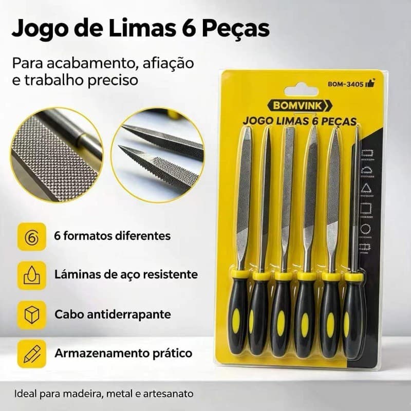 Jogo de Limas Agulha 15cm 6 Peças