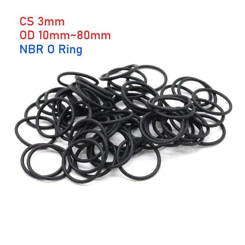 CS 3mm OD 10 ~ 80mm NBR O Ring Seal Junta Nitrilo Butadieno Espaçador De Borracha Arruela De Resistência A Óleo