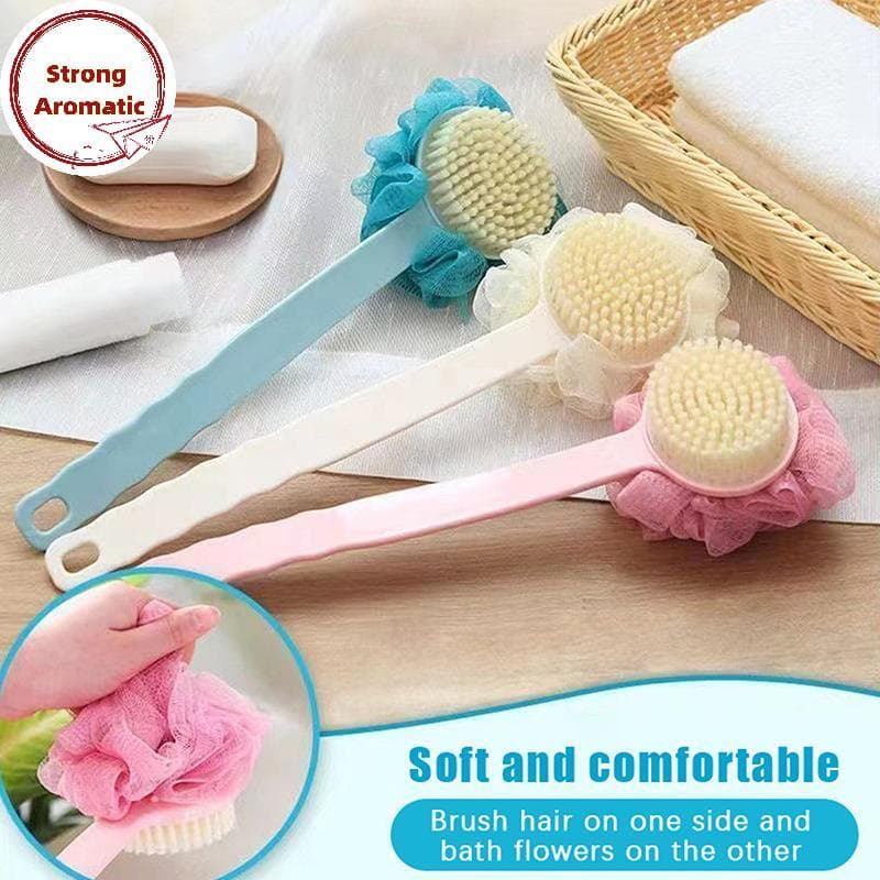 Escova Corporal De Banho Com Bucha Macia StrongArom E Cerdas Para Mulheres Homens-De Chuveiro Curvada De Cabo Longo Lava