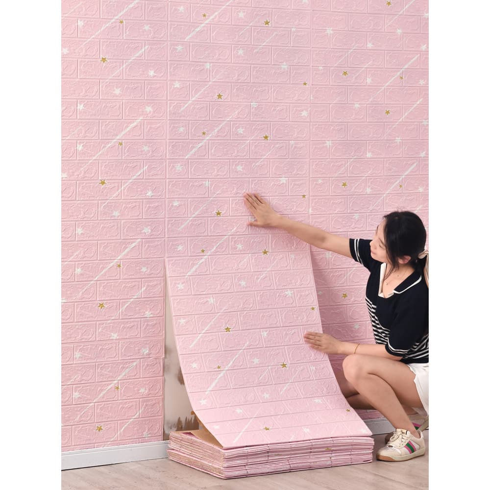 Papel de parede autoadesivo quarto quente 3d tridimensional adesivo de parede fundo decoração de parede à prova d'água à