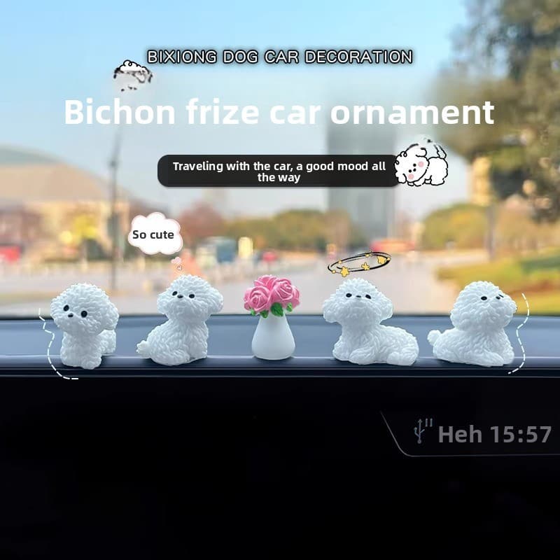 2025 Novo Enfeite de Painel de Carro, Adorável Figura de Cão Husky de Pelúcia 3D, Ornamento Kawaii para Alívio do Estres