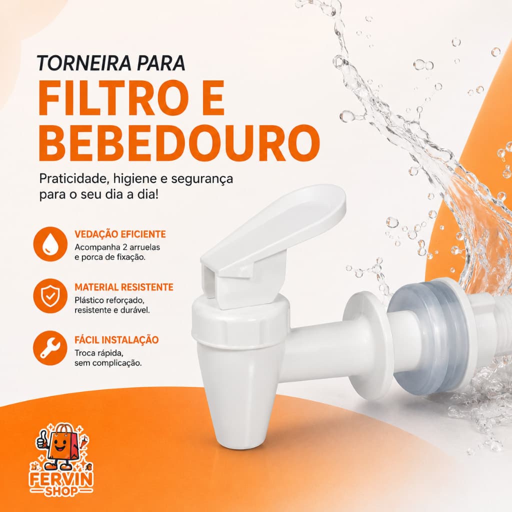 TORNEIRA PARA FILTRO DE AGUA , BEBEDOURO, SUQUEIRA E POTES