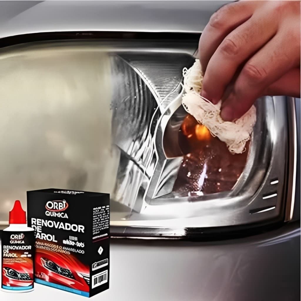 Kit 5 Renovador de Farol Tira Amarelado Aspecto Fosco Restaura Limpador Revitalizador 50ml Estopa de Brinde