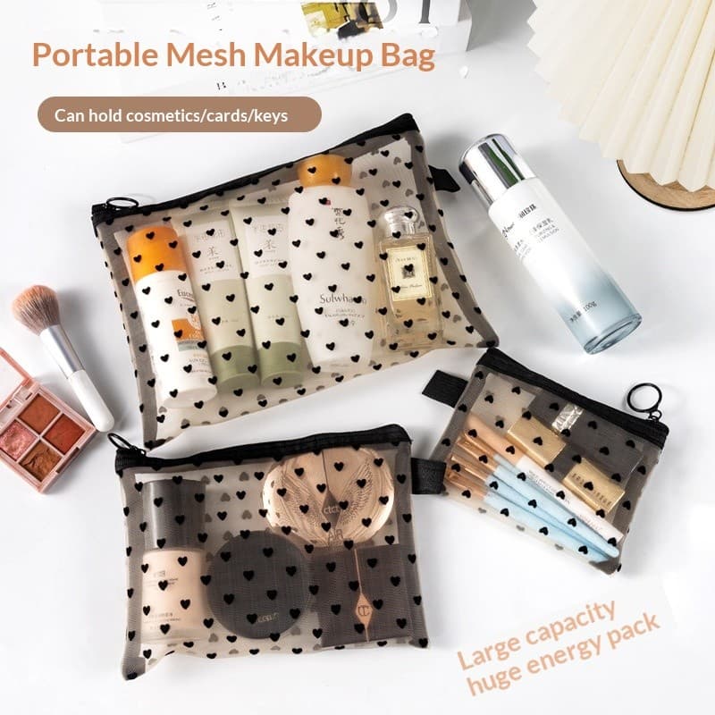 Bolsa de higiene pessoal portátil, bolsa moderna, bolsa de maquiagem grande em formato de coração de veludo para viagem,