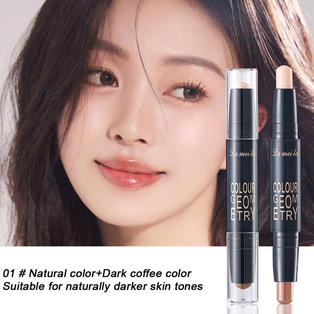 2 Em 1 Rosto Contorno Vara Destaque & Maquiagem Nariz Sombra Escultura De Longa Duração À Prova Dwaterproof Água Natural